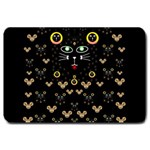 Merry Black Cat In The Night And A Mouse Involved Pop Art Large Doormat  30 x20  Door Mat