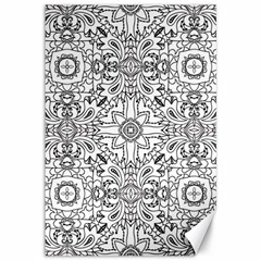 Mandala Pattern Line Art Canvas 12  X 18   by Celenk