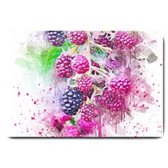 Blackberry Fruit Art Abstract Large Doormat  by Celenk