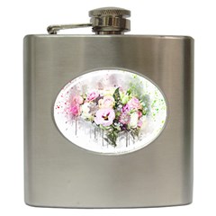 Flowers Bouquet Art Abstract Hip Flask (6 Oz) by Celenk