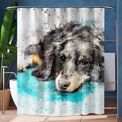 Dog Animal Art Abstract Watercolor Shower Curtain 60  X 72  (medium)  by Celenk