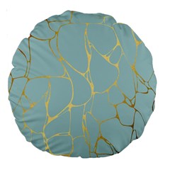 Mint,gold,marble,pattern Large 18  Premium Round Cushions by NouveauDesign