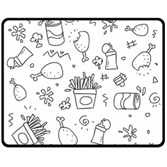 Set Chalk Out Scribble Collection Double Sided Fleece Blanket (medium)  by Celenk