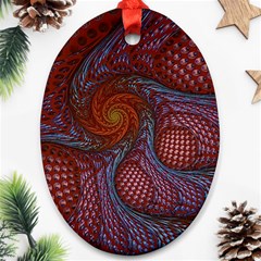 Fractal Red Fractal Art Digital Art Ornament (oval) by Celenk