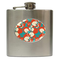 Floral Asian Vintage Pattern Hip Flask (6 Oz) by NouveauDesign