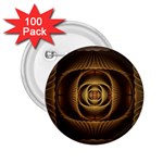 Fractal Copper Amber Abstract 2.25  Buttons (100 pack)  Front