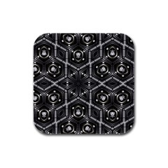 Design Art Pattern Decorative Rubber Square Coaster (4 Pack)  by Celenk