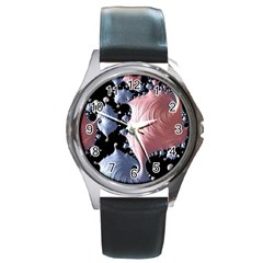 Fractal Art Design Fantasy Science Round Metal Watch by Celenk