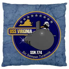 Uss Virginia (ssn 774) Crest Standard Flano Cushion Case (one Side) by Bigfootshirtshop