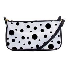 Black On White Polka Dot Pattern Shoulder Clutch Bags by LoolyElzayat