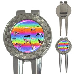 Horses In Rainbow 3-in-1 Golf Divots by CosmicEsoteric