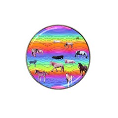 Horses In Rainbow Hat Clip Ball Marker (4 Pack) by CosmicEsoteric