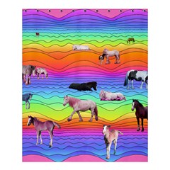 Horses In Rainbow Shower Curtain 60  X 72  (medium)  by CosmicEsoteric