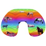 Horses in Rainbow Travel Neck Pillows Front