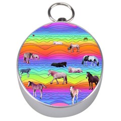 Horses In Rainbow Silver Compasses by CosmicEsoteric