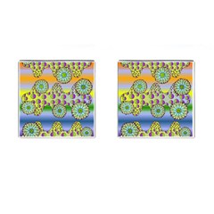 Amoeba Flowers Cufflinks (square) by CosmicEsoteric