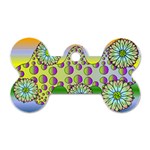 Amoeba Flowers Dog Tag Bone (Two Sides) Front