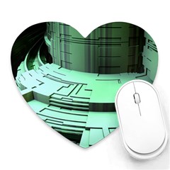 Futuristic Urban Architecture Heart Mousepads by Celenk