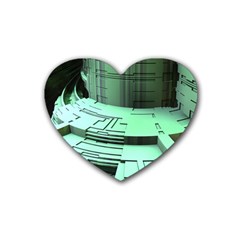 Futuristic Urban Architecture Rubber Coaster (heart)  by Celenk