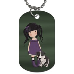 Dolly Girl And Dog Dog Tag (two Sides) by Valentinaart