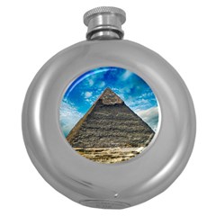 Pyramid Egypt Ancient Giza Round Hip Flask (5 Oz) by Celenk