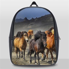 Horses Stampede Nature Running School Bag (large) by Celenk