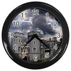 Castle Building Architecture Wall Clocks (black) by Celenk