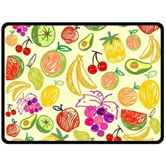 Cute Fruits Pattern Double Sided Fleece Blanket (large)  by paulaoliveiradesign