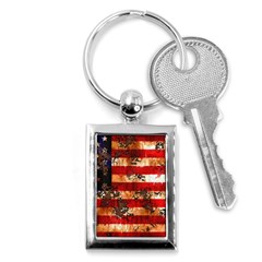 American Flag Usa Symbol National Key Chains (rectangle)  by Celenk