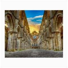 Abbey Ruin Architecture Medieval Small Glasses Cloth by Celenk