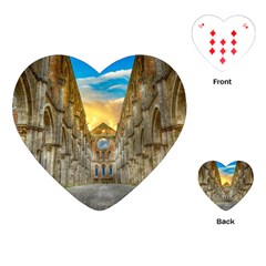 Abbey Ruin Architecture Medieval Playing Cards (heart)  by Celenk