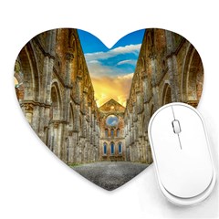 Abbey Ruin Architecture Medieval Heart Mousepads by Celenk