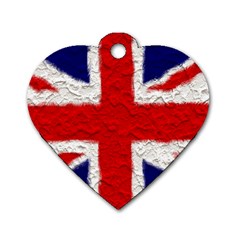 Union Jack Flag National Country Dog Tag Heart (one Side) by Celenk