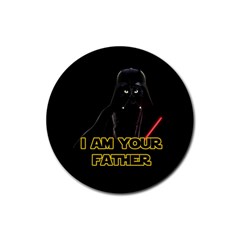 Darth Vader Cat Rubber Round Coaster (4 Pack)  by Valentinaart