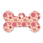 Cream Retro Dots Dog Tag Bone (One Side) Front