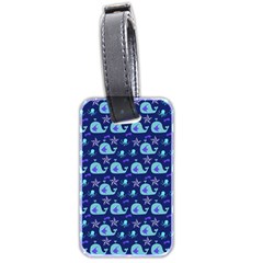 Blue Sea Whales Luggage Tags (two Sides) by snowwhitegirl