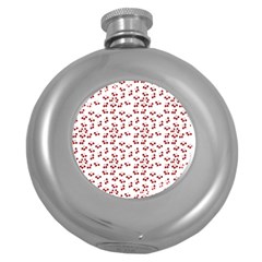 Red Cherries Round Hip Flask (5 Oz) by snowwhitegirl