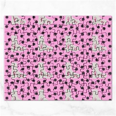 Deer Boots Pink Grey Rectangular Jigsaw Puzzl by snowwhitegirl