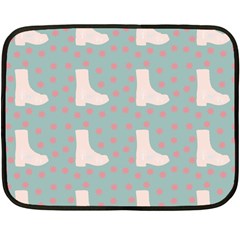 Deer Boots Blue White Double Sided Fleece Blanket (mini)  by snowwhitegirl