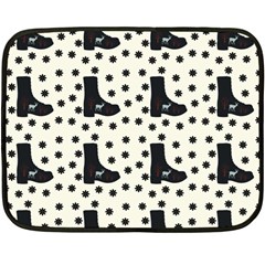 Deer Boots White Black Fleece Blanket (mini) by snowwhitegirl