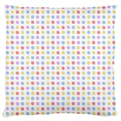 Blue Pink Yellow Eggs On White Large Cushion Case (one Side) by snowwhitegirl