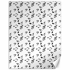 White Music Notes Canvas 12  X 16   by snowwhitegirl