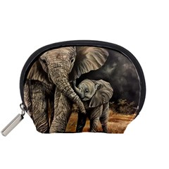 Elephant Mother And Baby Accessory Pouches (small)  by ArtByThree