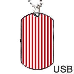 Red Stripes Dog Tag Usb Flash (two Sides) by jumpercat