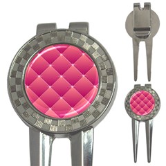 Pink Background Geometric Design 3-in-1 Golf Divots by Nexatart
