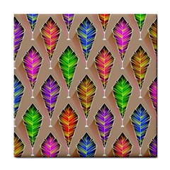 Abstract Background Colorful Leaves Tile Coasters by Nexatart