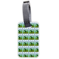 Dino In The Mountains Blue Luggage Tags (two Sides) by snowwhitegirl