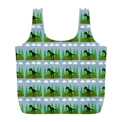 Dino In The Mountains Blue Full Print Recycle Bags (l)  by snowwhitegirl