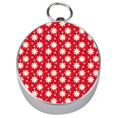 Daisy Dots Red Silver Compasses by snowwhitegirl