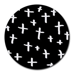 White Cross Round Mousepads by snowwhitegirl